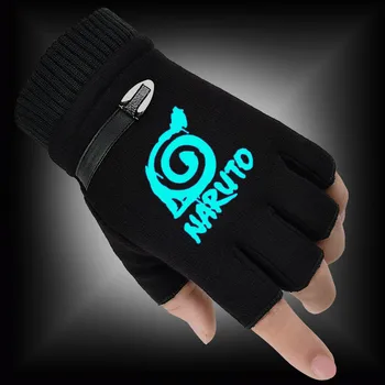 Iarna Mănuși pentru Bărbați de Desene animate Anime NARUTO Fluorescente Luminoase Degete Mănuși de Cald Mănuși Tricotate 2020 Nou