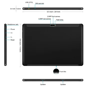 2021 Fierbinte 10 inch 4G LTE Tablete PC-ul Octa Core 6GB RAM 128GB ROM IPS 2.5 D Sticla 10 Tablete Android 9.0