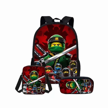 Noul Rucsac Bag 3pcs/set Baieti Jocuri cu Ninja Go ghiozdane Fete Student de Mare Capacitate Rucsac Pentru Copii Mochila Feminina