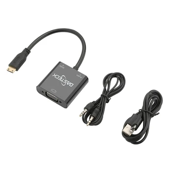 Compatibil HDMI la VGA Adaptor Micro Mini de sex Masculin Adaptor de la VGA de sex Feminin 1080p Converter Pentru Laptop, Xbox 360, PS3, PS4