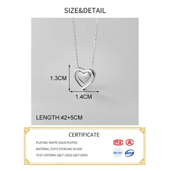 INZATT Real Argint 925 Pandantiv Inima Colier Pentru Femei de Moda Boem Bijuterii Fine Minimalist Accesorii