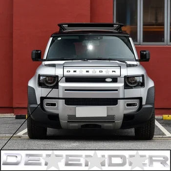 NOU!!! Pentru Land Rover Defender 110 130 2020 ABS Silver Car Față Motor Capac Logo Aceștia Autocolante Decorare Accesorii Auto