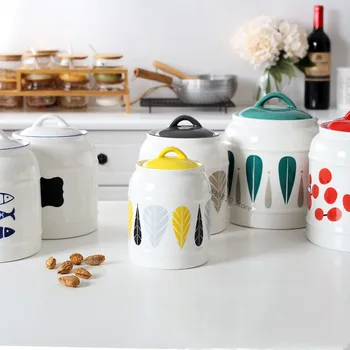 Stil japonez Borcane Ceramică, de uz Casnic de Depozitare a Alimentelor Borcane, Borcane Sigilate, Bucătărie Cafea Borcane Zahăr, Cereale, Rezervoare de Stocare, Ceai Borcane