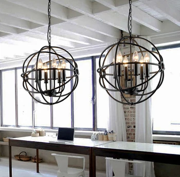 Mansardă în stil American retro nordic Pandantiv vintage Lumina fier industriale lampă de agățat camera de zi sala de mese corp de iluminat lampa