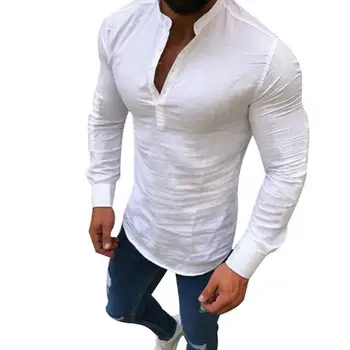 2020 Nou Sexy Bărbați Lungă Cu Mâneci Bluza De Vară De Moda Casual, Cool Haine Slim Fit Tricouri Topuri De Sex Masculin Respirabil Cămașă Lenjerie