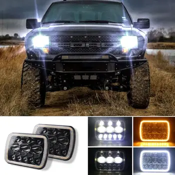 7x6 5x7 Inch, Faruri cu LED-uri 300W 30000LM 6000K IP67 High Low Beam Mașină Lumină de Lucru Lumină Pentru Jeep Wrangler YJ, Cherokee XJ