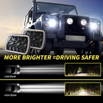 7x6 5x7 Inch, Faruri cu LED-uri 300W 30000LM 6000K IP67 High Low Beam Mașină Lumină de Lucru Lumină Pentru Jeep Wrangler YJ, Cherokee XJ