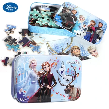Disney 60 PcsPrincess Congelate 2 Jucărie Cutie De Lemn Puzzle Copii De Educație Timpurie Jos Cutie Jucarii Cadou Copil Jucării
