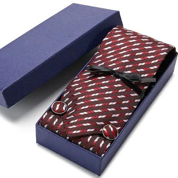 Oamenii de Afaceri cravate Petrecere de Nunta barbati cravata Clasic de Buzunar Pătrat Paisley Cravată set Cadou Cutie de Ambalare