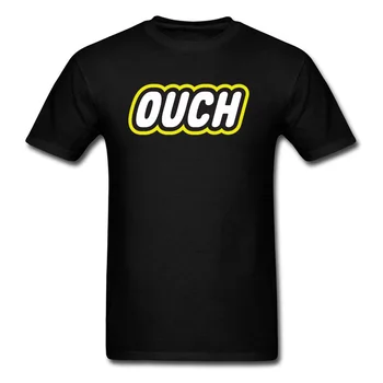 Ouch! Tricou de Vara Scrisoarea Imprimate Barbati Tricou de Bumbac T-shirt Hipster Topuri Strada Îmbrăcăminte în Stil Hip-Hop Teu Negru Amuzant