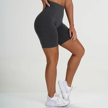 Solid Femei Yoga Pantaloni Scurți De Înaltă Talie Funcționare Sport Sală De Fitness Push-Up Jambiere Seamless Tight Pantaloni Scurți De Sport
