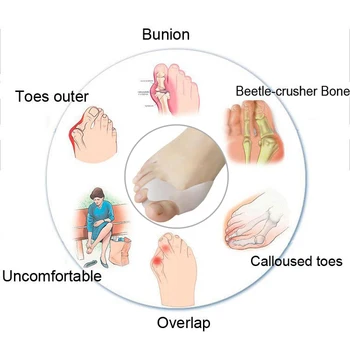 1buc Gel Separatoare de Deget de la picior Distribuitor de Inflamație la picior Protector Deget de la picior Corector Îndreptat Aliniere a Ușura Durerea de Picior Picior de Îngrijire Instrument pentru Adulți
