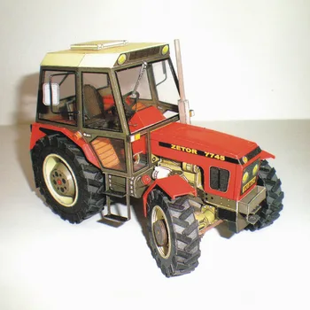 1:32 cehă Zetor 7745-7211 Tractor Amuzant 3D DIY Hârtie Model de Carte de Clădire Seturi de Constructii jucarii Jucarii Educative Model Militar