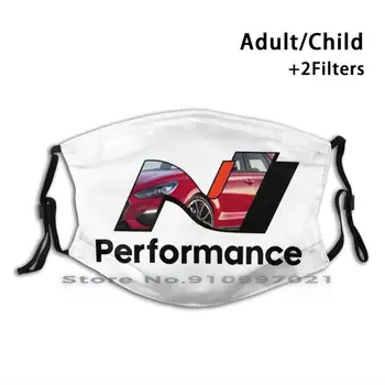 N Performance - Roșu Imprimare Pm2.5 Filtru Reutilizabil Gura, Masca Pentru Copil Adult I30n Performanță Hyundai Mașină Roșie
