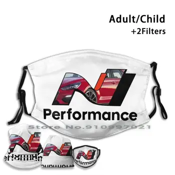 N Performance - Roșu Imprimare Pm2.5 Filtru Reutilizabil Gura, Masca Pentru Copil Adult I30n Performanță Hyundai Mașină Roșie
