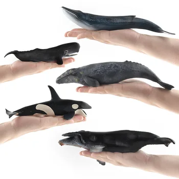 Simulare Balena Animal Figura Jucarii De Colectie Ocean Animal Cognition Figurine Copii Solidă Din Cauciuc Moale Jucării