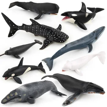Simulare Balena Animal Figura Jucarii De Colectie Ocean Animal Cognition Figurine Copii Solidă Din Cauciuc Moale Jucării