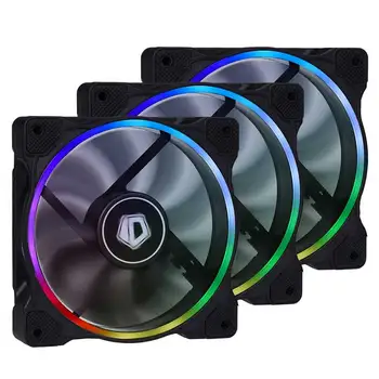 IDcooling RGB 3pcs Fan Pack Seria 12V 4pin/4pin PWM RGB Sincronizare Cu Placa de Presiune Statică Ridicată PWM de Control De Vibrații Freca