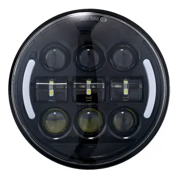 5.75 inch Rotund cu LED-uri Faruri Inel Alb luminile de zi Angel Eyes Pentru Sportster, Dyna Softail 5 3/4