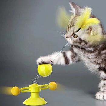 3 Tipuri Pisica Amuzant Jucărie Placă Turnantă Amuzant Pisica Stick De Companie Moară De Vânt Portabil Jucărie Interactiv Puzzle De Formare Consumabile Pentru Animale De Companie Jucării Pentru Pisici