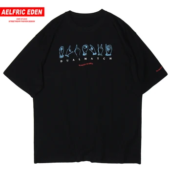 Aelfric M-Eden Finger Print T Shirt Barbati Moda Vrac Hip-Hop Din Bumbac Tricouri De Vară 2020 Streetwear Harajuku Casual Cu Maneci Scurte