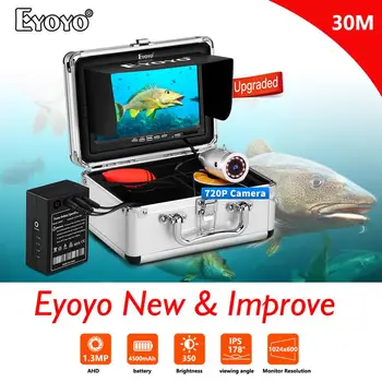 Eyoyo EF07H 15M 720P AHD Căutare de Pește Pescuit Subacvatic Camera Monitor 7 inch LED-uri 12BUC Viziune de Noapte Fishfinder Camera de Pescuit