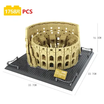 Arhitectură NOUĂ Blocuri DIY Amphitheatrum Flavium Colosseo Cărămizi Clasic Skyline Model de Jucării Educative Pentru Copii Cadouri
