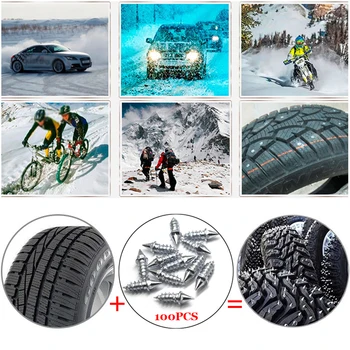 100x Zăpadă Țepușă Auto/Auto Offroad/SUV/ATV-uri/Camion Prezoanele Roții cu Șurub Anti-derapare