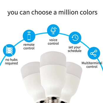 WiFi Inteligent Bec Inteligent LED-uri Colorate Lamp 7W RGBW APP Control de la Distanță Funcționează cu Alexa Google pentru Casa Inteligentă E27 E26