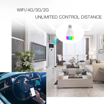 WiFi Inteligent Bec Inteligent LED-uri Colorate Lamp 7W RGBW APP Control de la Distanță Funcționează cu Alexa Google pentru Casa Inteligentă E27 E26