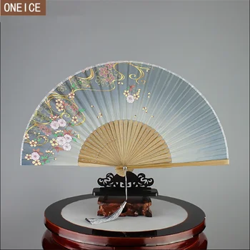 6 inch Chineză evantai de mătase imprimate bambus fan dans nunta portabil mini ambarcațiunile eventail un Cadou de pliere fan