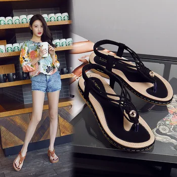 Femei T-curea de Flip-Flops, Sandale Thong Designer Banda Elastica Doamnelor Gladiator Sandal Pantofi Zapatos Mujer Plus Dimensiune 36-46