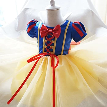 Fantasia Galben Costum de Prințesă Copil Fata Rochie de 0-8 Ani Copii Petrecere de Halloween Cosplay Dress up 1st Birthday Party Dress