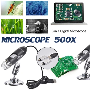 200W Pixeli 500X/1000X USB Microscop Digital Microscopio 8 LED-uri de Interfață Endoscop Lupa Pentru Telefoane Android Lupa