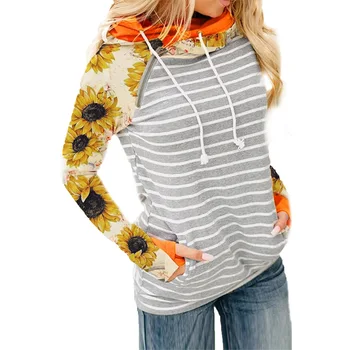 Toamna Iarna Femei Hoodie De Imprimare De Floarea-Tricou Pentru Femei, Cu Maneci Lungi Streetwear Hanorace Bluze De Toamna Pentru Femei Îmbrăcăminte 2020