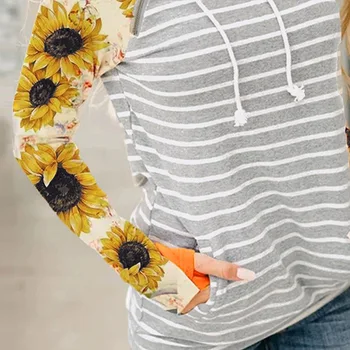 Toamna Iarna Femei Hoodie De Imprimare De Floarea-Tricou Pentru Femei, Cu Maneci Lungi Streetwear Hanorace Bluze De Toamna Pentru Femei Îmbrăcăminte 2020