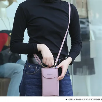 Noul Mini Femeile Buzunar pentru Telefon Multifunctional din piele PU Geantă de mână de Moda Genti de Umar Messenger