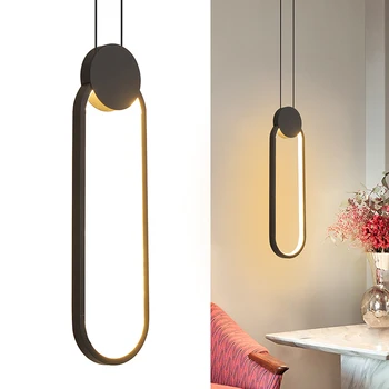Formă geometrică candelabru LED dormitor noptieră lumina pandantiv sala de mese simple lampă singur cap bara minimalist mic candelabru