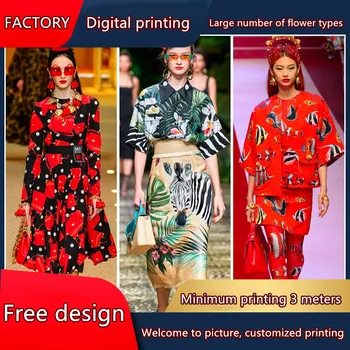 2020 brand Nou material imitatie tesatura de bumbac animal digitale de imprimare tesatura suport personalizare africane material organic