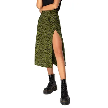 Moda Split Fusta Femei Leopard De Imprimare De Înaltă Talie Fuste De Vara Pentru Femeie Streetwear-Sexy Fusta Midi Doamnelor Funduri