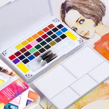 De Călătorie portabil Solid Pigment Acuarelă Set de culoare de Apă Stilou Perie Pentru Pictura de Artă japonia papetărie diy desen vopsea
