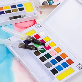 De Călătorie portabil Solid Pigment Acuarelă Set de culoare de Apă Stilou Perie Pentru Pictura de Artă japonia papetărie diy desen vopsea