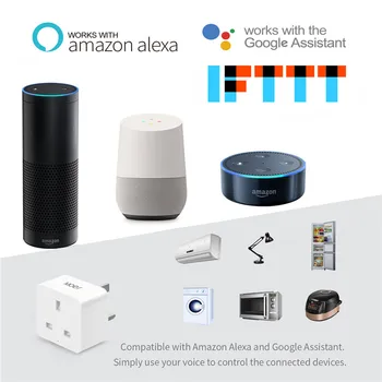 Marea BRITANIE SUA UE WiFi Smart Socket Priză de Putere de Ieșire de Control de la Distanță Funcționează cu Amazon Alexa Google Acasa Nu Hub Necesare