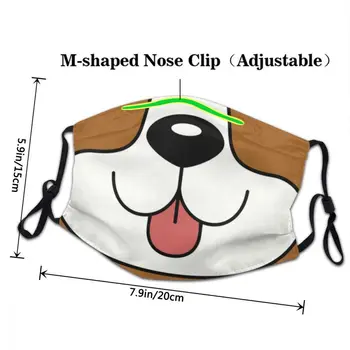 Unisex Adult Câine Beagle Masca De Fata Anti Ceata Desene Animate Capac Protecție Respiratorie Lavabil Gura-Mufla