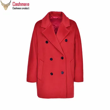 Scurt femei haină roșie haină de lână femei 2020 iarna noi groasă haină de lână femei dublu breasted pierde haina femei 3119