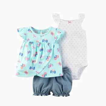 3 Piese Nou-născut Infnat fetita haine de Vară 2021 Desene animate Drăguț Body+Maxim+pantaloni Scurți de Bumbac Moale Bebies Haine Copii