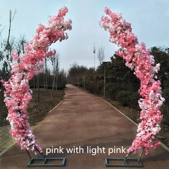 2,5 M înălțime Cherry Blossom Ușă Arc Drum Duce Moon în Formă de Arcuri Raft cu Flori Artificiale Stabilite pentru Petrecerea Fondul elemente de recuzită