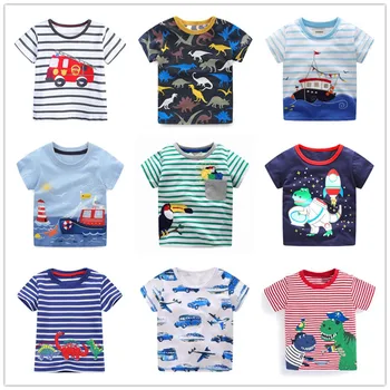VIDMID copii haine de vara baby boy tricou bumbac dinozaur cu maneci scurte T-shirt copil băiat casual sport T-shirt, tricouri W02