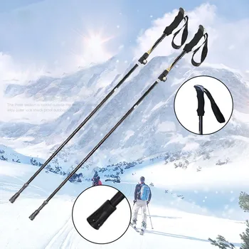 În Aer Liber De Iarnă Se Ocupe De Bețe De Schi 5 Noduri Din Aluminiu Pliere Alpinism Carja Tungsten Sfat Alpinism Sport Trekking Pol#40