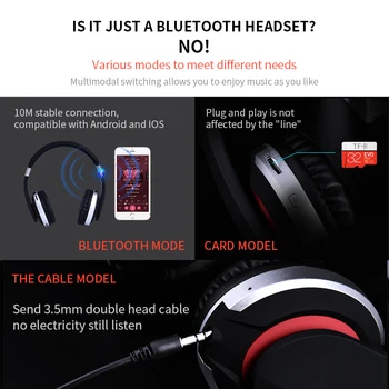 MH7 Căști fără Fir Bluetooth setul cu Cască Pliabilă Stereo Gaming Căști Cu Microfon Suport TF Card Telefon Mobil Pentru IPad